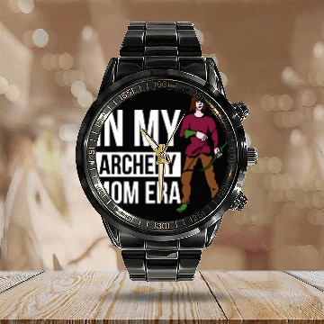 Discover In My Archery Mom Era Zip Calendar Steel Band Watch