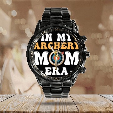 Discover In My Archery Mom Era 5 Baseball Tees Calendar Steel Band Watch