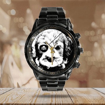 Discover Pirate LABRADOODLE With Eye Patch Skull Funny Zip Calendar Steel Band Watch