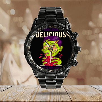 Discover Scary Meal Costume Zombie Zip Calendar Steel Band Watch