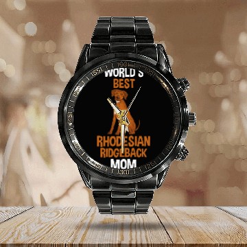 Discover Rhodesian Ridgeback Mom Calendar Steel Band Watch