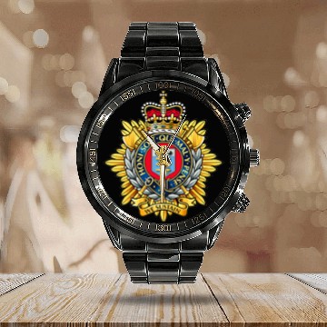 Discover Royal Logistic Corps Capbadge RLC Zip Calendar Steel Band Watch