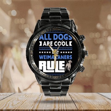 Discover Weimaraners Dog Owner Weimaraner 8 Zip Calendar Steel Band Watch
