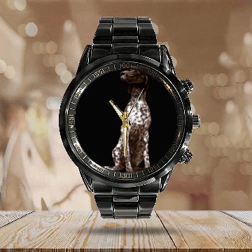 Discover Sitting Dog German Shorthaired Pointer Calendar Steel Band Watch