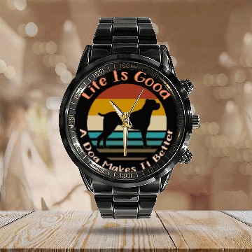 Discover Italian Mastiff Cane Corso Dog Breed 35 Calendar Steel Band Watch