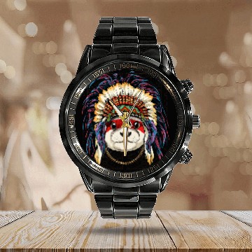 Discover Native Indian Otter Native American Indian Otter Lovers Calendar Steel Band Watch