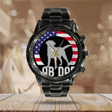 Discover Silver Lab Dad 4th of July Labrador Matching Parents Baseball Tees Calendar Steel Band Watch