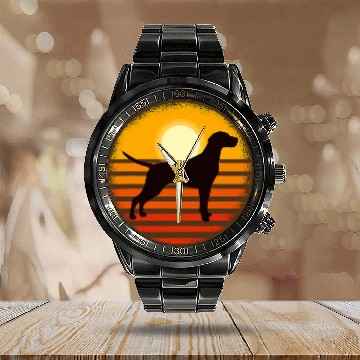 Discover German Shorthaired Pointer GSP Dog Breed 9 Calendar Steel Band Watch