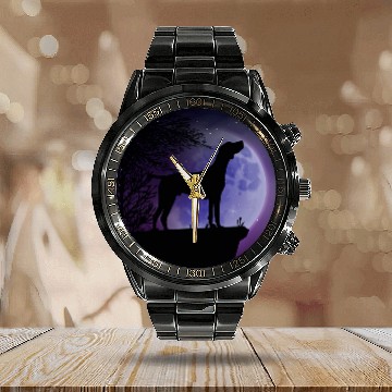 Discover German Shorthaired Pointer GSP Dog Breed 7 Calendar Steel Band Watch