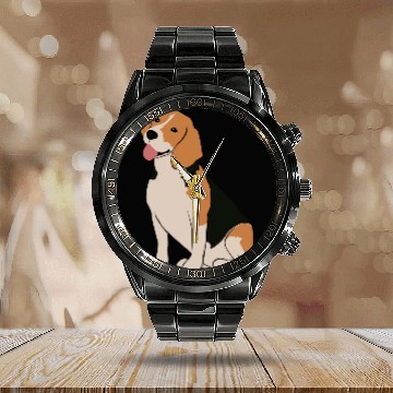 Discover I raise a beagle Calendar Steel Band Watch