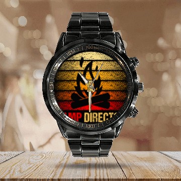 Discover Summer Camp Director vintages Camper Outdoor Camping Lover Baseball Tees Calendar Steel Band Watch