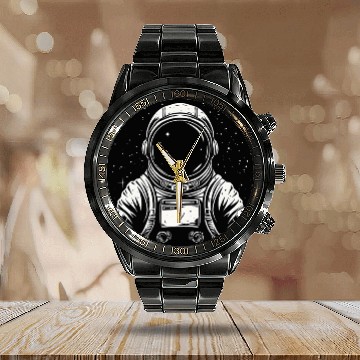 Discover Space Explorer Minimalist Astronaut Calendar Steel Band Watch