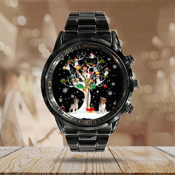 Discover Jack Russel Christmas On Winter Tree Dog Lover Pajamas Baseball Tees Calendar Steel Band Watch