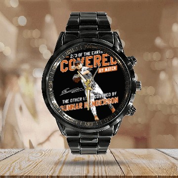 Discover MLBPA Major League Baseball Gunnar Henderson MLBHEN3003 Zip Calendar Steel Band Watch