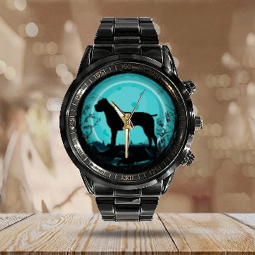 Discover Italian Mastiff Cane Corso Dog Breed Zip Calendar Steel Band Watch