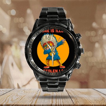 Discover Native American No One Is Illegal On Stolen Land 6 Calendar Steel Band Watch