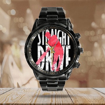 Discover Straight Drive Cricket Calendar Steel Band Watch