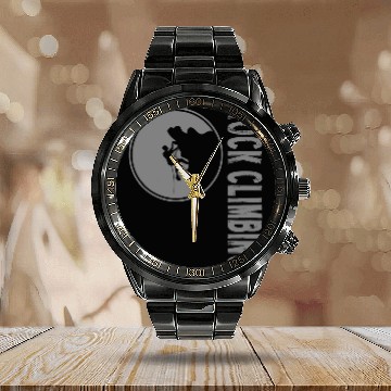 Discover Sports Rock Climbing Calendar Steel Band Watch