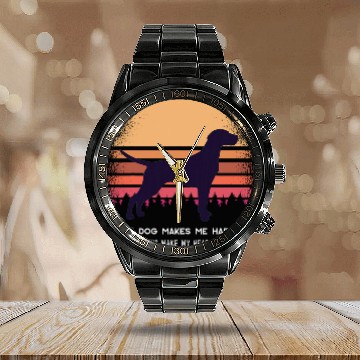 Discover German Shorthaired Pointer GSP Dog Breed 25 Calendar Steel Band Watch