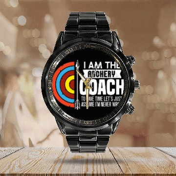 Discover Lets Just Assume Im Never Wrong Bow Arrow Archery Coach Baseball Tees Calendar Steel Band Watch