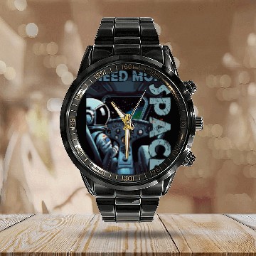 Discover Space Shuttle vintages Funny Astronaut I Need More Space Baseball Tees Calendar Steel Band Watch