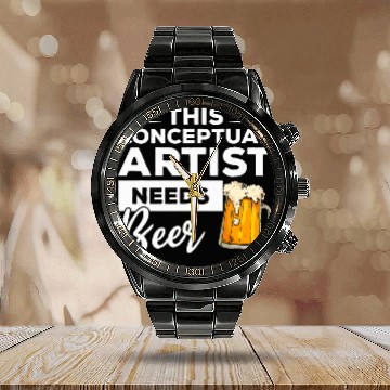 Discover This Conceptual Artist Needs Beer Drinking Calendar Steel Band Watch