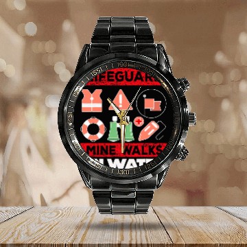 Discover Lifeguard Mine Walks On Water 2Bath Master 2Funny Calendar Steel Band Watch