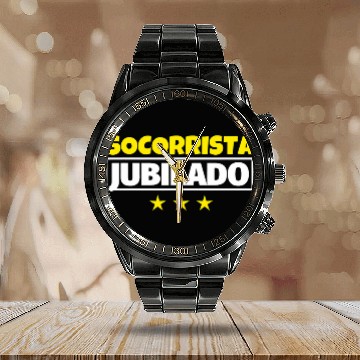 Discover Retirement Lifeguard Gift Calendar Steel Band Watch