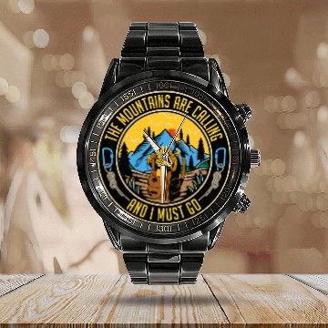 Discover The Mountains Are Calling Loves Rock Boulder Rock Climbing Calendar Steel Band Watch