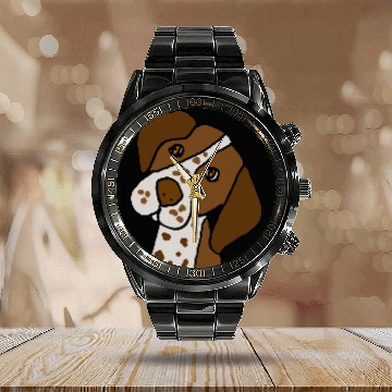 Discover Smileteespetsa Cute German Shorthaired Pointer Dog Face Calendar Steel Band Watch