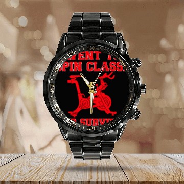 Discover Spin Class Workout Indoor Cycling Spinning 1 Calendar Steel Band Watch