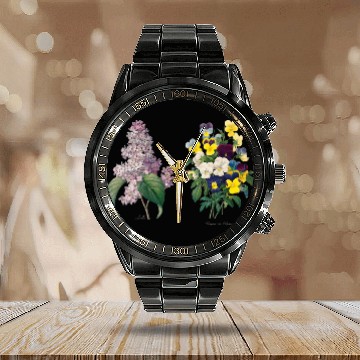 Discover Pierre Joseph Redoute Lily 2Pansy Paint Flower Gardener Calendar Steel Band Watch