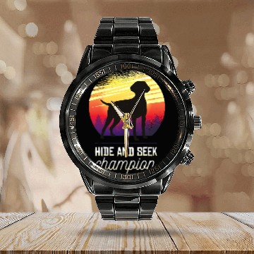 Discover German Shorthaired Pointer GSP Dog Breed 45 Calendar Steel Band Watch