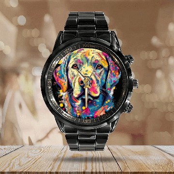 Discover Labrador Dreams beloved Dog Lovers Retriever Calendar Steel Band Watch