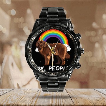 Discover Rainbow Newfoundland Ew People Unicorns Dog Calendar Steel Band Watch