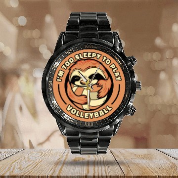 Discover Volleyball Cute Beach Vball Volleyball Sloth Calendar Steel Band Watch