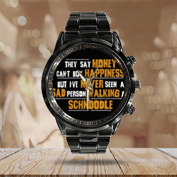 Discover Never Seen Sad Person Walking Schnoodle Baseball Tees Calendar Steel Band Watch