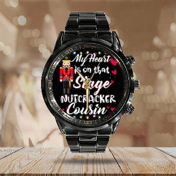 Discover Nutcracker Cousin Love Ballet Dance Mom Nutcracker Xmas Calendar Steel Band Watch