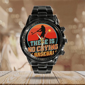 Discover There Is No Crying In Baseball Sunset Baseball Player Calendar Steel Band Watch