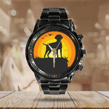 Discover German Shorthaired Pointer GSP Dog Breed 70 Calendar Steel Band Watch