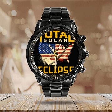 Discover Total Solar Eclipse 2024 America Totality April 8 2024 Calendar Steel Band Watch