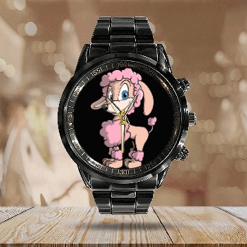 Discover Poodle Hairstyle Dog groomer Zip Calendar Steel Band Watch