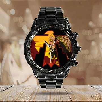 Discover Native American Thunderbird Indigenous Peoples Day Baseball Tees Calendar Steel Band Watch
