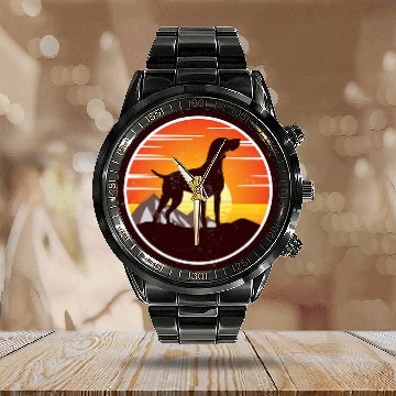 Discover German Shorthaired Pointer GSP Dog Breed 74 Calendar Steel Band Watch