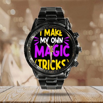 Discover Magician Illusionist Magic Tricks Perfomer Magical Baseball Tees Calendar Steel Band Watch