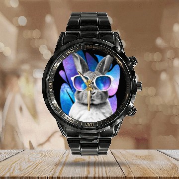 Discover Rabbit Space Glasses Bunny Galaxy Sunglasses Meme Baseball Tees Calendar Steel Band Watch