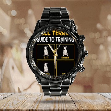 Discover Guide du Bull Terrier Dog Training Calendar Steel Band Watch