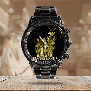 Discover Insect Lover Bug Catching Praying Mantis Entomology Calendar Steel Band Watch