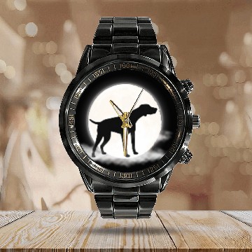 Discover German Shorthaired Pointer GSP Dog Breed 65 Calendar Steel Band Watch