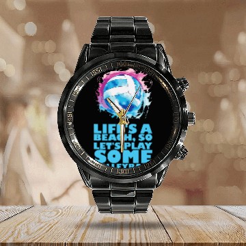 Discover Volleyball Player Coachs Training Game Beach Volleyball 15 Baseball Tees Calendar Steel Band Watch
